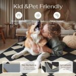 PureCozy Machine Washable 5x7 Area Rugs for Living Room Modern Soft Black and Wh... - Image 3