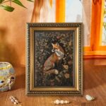 XJYISUO Vintage Gold Framed Wall Art Dark Academia Wall Art Fox Pictures Wall De... - Image 6