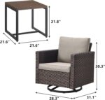 Luxury Outdoor Patio Swivel Rocker Chairs - 3 Piece Wicker Patio Furniture Bistr... - Image 3