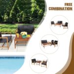 HAPPYGRILL 4 Pieces Patio Furniture Set Outdoor Patio Conversation Set with Coff... - Image 5
