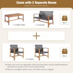HAPPYGRILL 4 Pieces Patio Furniture Set Outdoor Patio Conversation Set with Coff... - Image 6