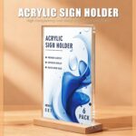 5×7 inch acrylic sign holder with polished and waxed wood base, Easy set table t... - Image 3