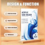 5×7 inch acrylic sign holder with polished and waxed wood base, Easy set table t... - Image 4