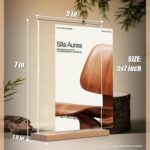 5×7 inch acrylic sign holder with polished and waxed wood base, Easy set table t... - Image 5