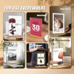 5×7 inch acrylic sign holder with polished and waxed wood base, Easy set table t... - Image 7