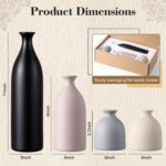 Dandat Brown Ceramic Vase Set of 4, Modern Decorative Ceramic Vases Rustic Potte... - Image 3