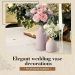 Dandat Brown Ceramic Vase Set of 4, Modern Decorative Ceramic Vases Rustic Potte... - Image 6