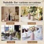 Dandat Brown Ceramic Vase Set of 4, Modern Decorative Ceramic Vases Rustic Potte... - Image 7