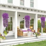 Ouddy Decor 4 Pcs Artificial Hanging Flowers Fake Hanging Plants Violet Flowers ... - Image 6
