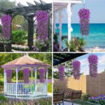 Ouddy Decor 4 Pcs Artificial Hanging Flowers Fake Hanging Plants Violet Flowers ... - Image 7