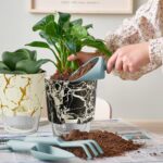 4.8 Inch Self Watering Pots for Indoor Plants 2 Pack, Plastic Modern Decorative ... - Image 3