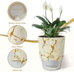 4.8 Inch Self Watering Pots for Indoor Plants 2 Pack, Plastic Modern Decorative ... - Image 5