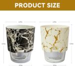 4.8 Inch Self Watering Pots for Indoor Plants 2 Pack, Plastic Modern Decorative ... - Image 6
