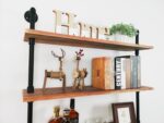5 Tier Industrial Ladder Shelf Bookcase, Wall Mounted Wood Metal Pipe Rustic Boo... - Image 6