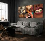 3Pcs Framed Trendy Luxury Girl Wall Art American African Woman Canvas Poster Pri... - Image 3