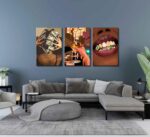 3Pcs Framed Trendy Luxury Girl Wall Art American African Woman Canvas Poster Pri... - Image 7
