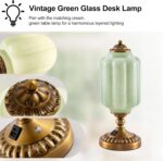 Milk Glass Touch Table Lamp, Green Jadeite Glass Mid Century Modern Vintage Beds... - Image 8
