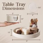 Decorative Coffee Table Ottoman Tray with Coasters | Modern Neutral Home Decor A... - Image 3