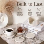 Decorative Coffee Table Ottoman Tray with Coasters | Modern Neutral Home Decor A... - Image 5