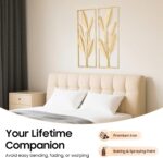 SODONAD Set of 2 Gold Metal Wall Art, Metal Leaf Wall Decor with Frame, Modern W... - Image 4