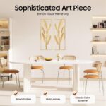 SODONAD Set of 2 Gold Metal Wall Art, Metal Leaf Wall Decor with Frame, Modern W... - Image 5