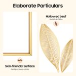 SODONAD Set of 2 Gold Metal Wall Art, Metal Leaf Wall Decor with Frame, Modern W... - Image 7
