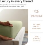 Threadmill Luxury 800 Thread Count Queen 100% Cotton Sheets - Sage Green Sateen ... - Image 4