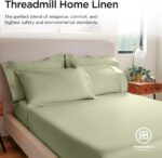 Threadmill Luxury 800 Thread Count Queen 100% Cotton Sheets - Sage Green Sateen ... - Image 9