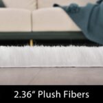 Latepis White Sheepskin Rug 2x3 Faux Fur Sheepskin Rug for Living Room Fluffy Wa... - Image 4