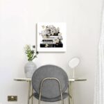 Dream Land Fashion Books Canvas Wall Art: 20"x20" Romantic flower Prints Black &... - Image 7