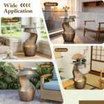 Modern Indoor Water Fountain with Glass Table, 25.5" H Outdoor Water Fountain LE... - Image 5