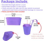 LaLaGreen Rail Planter (17 Inch, 4 Pack) Colorful Large Metal Hanging Flower Pot... - Image 3