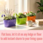 LaLaGreen Rail Planter (17 Inch, 4 Pack) Colorful Large Metal Hanging Flower Pot... - Image 5