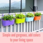 LaLaGreen Rail Planter (17 Inch, 4 Pack) Colorful Large Metal Hanging Flower Pot... - Image 6