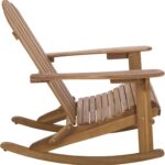 SAFAVIEH Outdoor - Stowe Adirondack Rocking Chair - Teak-Brown Solid Wood - Weat... - Image 10