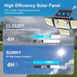 4500LM Solar Lights Outdoor Waterproof, 254 LED Solar Flood Lights Outdoor with ... - Image 4