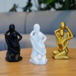 Sculptures Figurines Abstract Seated Couple Figurine Set Modern Decor Black Resi... - Image 8