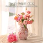Pink Mosaic Glass Vase, 8 Inch Handmade Flower Vase for Home Decor, Modern Decor... - Image 6