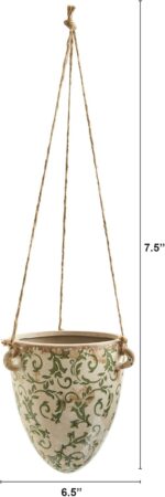 2ft. Tuscan Hanging Ceramic Scroll Planter - Image 3
