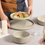 Herogo 24 Piece Dinnerware Sets with Double Bowls, Stoneware Plate and Bowls Set... - Image 5