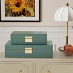 Decorative Storage Boxes Set of 2 - Multi-Purpose Beautiful PU Leather Organizer... - Image 3