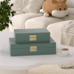 Decorative Storage Boxes Set of 2 - Multi-Purpose Beautiful PU Leather Organizer... - Image 6