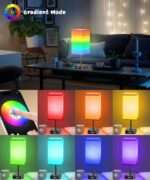 Bluetooth/WiFi RGB & USB Bedside Table Lamp with 3 USB Charging Ports 2 Outlets ... - Image 4