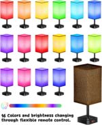 Bluetooth/WiFi RGB & USB Bedside Table Lamp with 3 USB Charging Ports 2 Outlets ... - Image 5