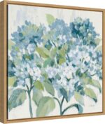 Amanti Art Framed Canvas Wall Art 16x16 Romantic Hydrangeas Blue by Silvia Vassi... - Image 3