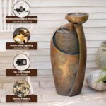 Tankana Outdoor Water Fountain Feature Indoor Garden Large Jar Floor Standing Fo... - Image 5