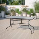 Flash Furniture Tory 31.5" x 55" Rectangular Tempered Glass Metal Patio Table wi... - Image 3