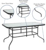 Flash Furniture Tory 31.5" x 55" Rectangular Tempered Glass Metal Patio Table wi... - Image 5