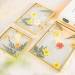 Set of 3 Glass Pressed Flowers Frame Collection, 4"x4", 4"x6", 5"x7" Gold Metal ... - Image 4