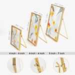 Set of 3 Glass Pressed Flowers Frame Collection, 4"x4", 4"x6", 5"x7" Gold Metal ... - Image 7